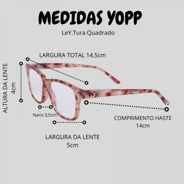 Óculos de Leitura Yopp Retangular Vermelho