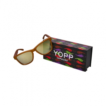 Óculos de Sol Yopp Polarizado Uv400 Camaleão Dourado