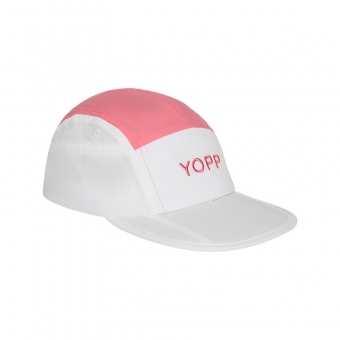 Boné Esportivo Yopp 5 Panel Branco e Rosa