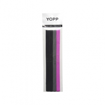 Faixa De Cabelo Com Silicone Antideslizante 4 Unid YOPP Rosa e Preto