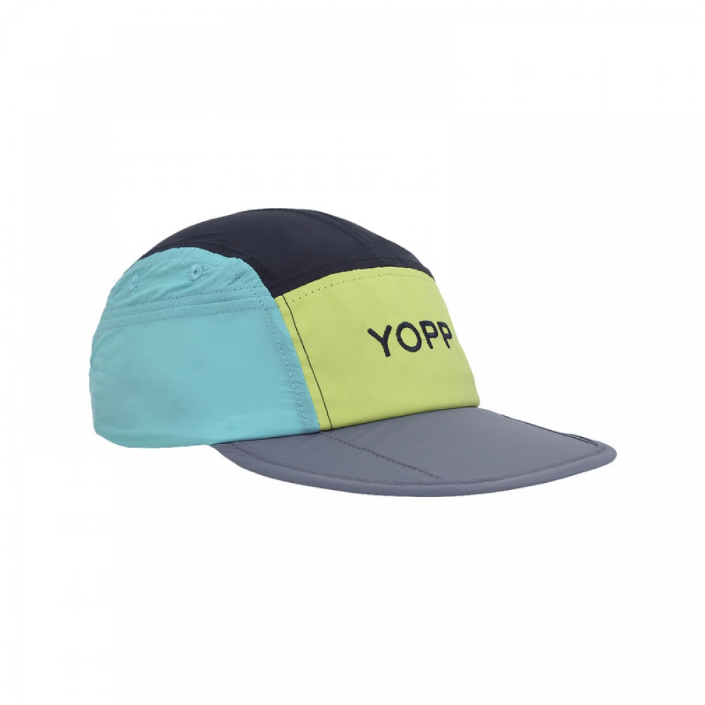 Boné Esportivo Yopp 5 Painel - Azul e Verde