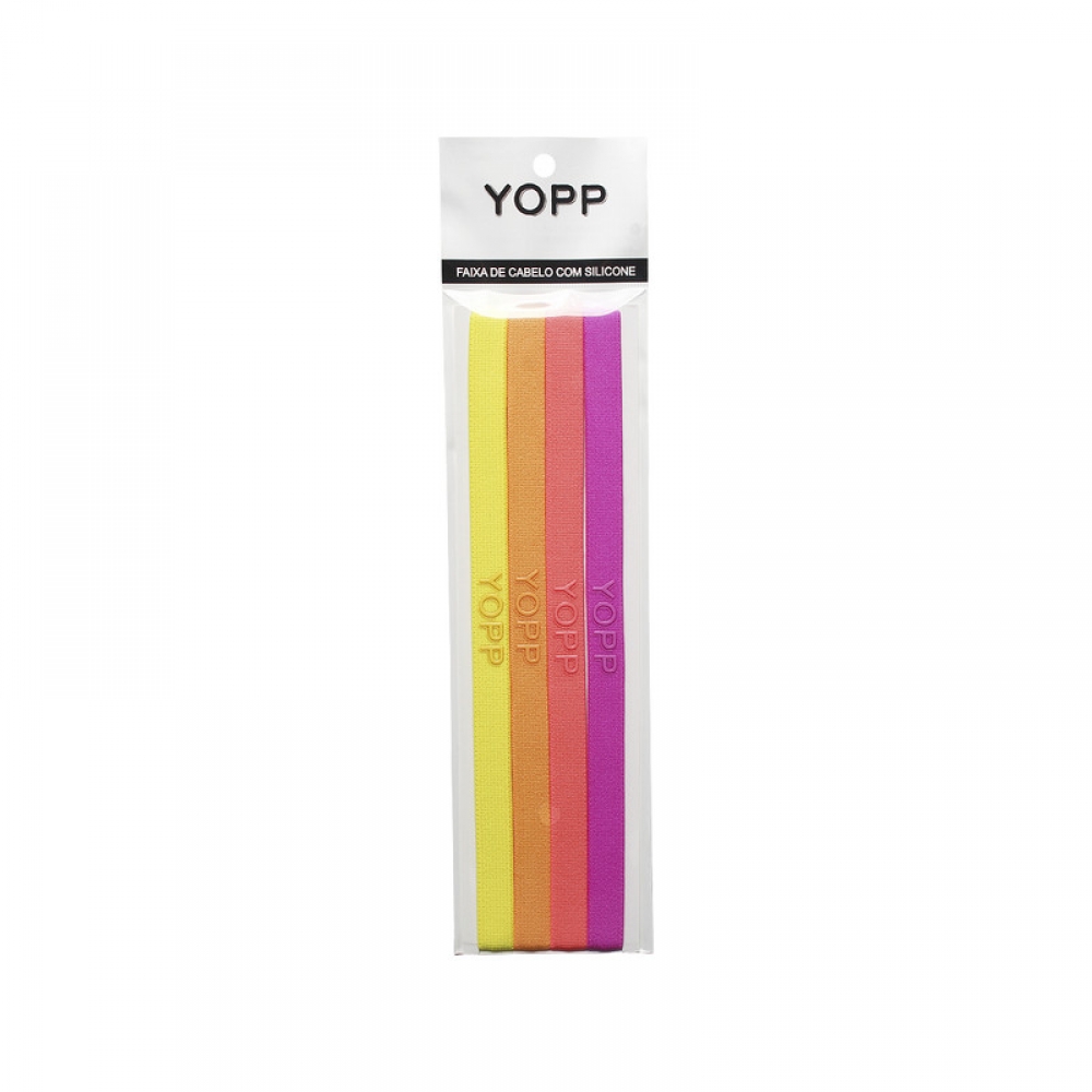 Faixa De Cabelo Com Silicone Antideslizante 4 Unid YOPP Violeta e Amarelo
