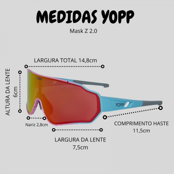 Óculos de Sol Esportivo Yopp Máscara Uv400 Mask Z 2.4