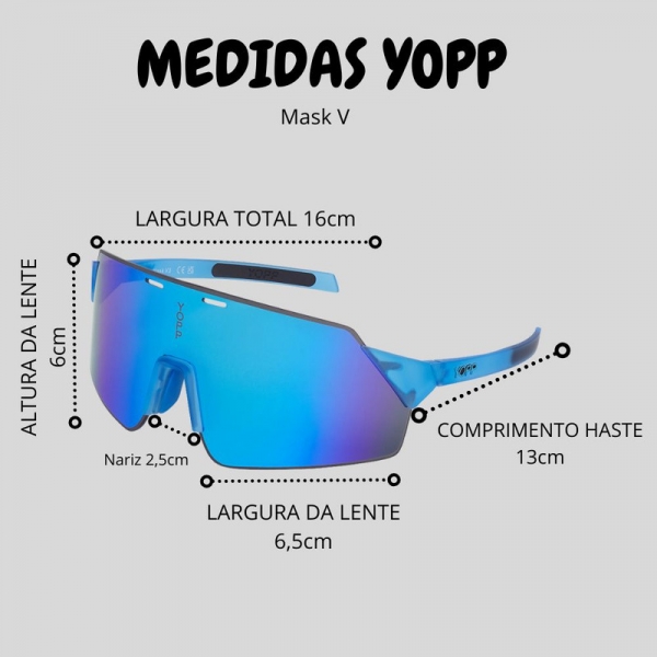 Óculos de Sol Esportivo Yopp Máscara Uv400 Mask V4