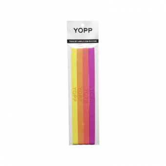 Faixa De Cabelo Com Silicone Antideslizante 4 Unid YOPP Violeta e Amarelo