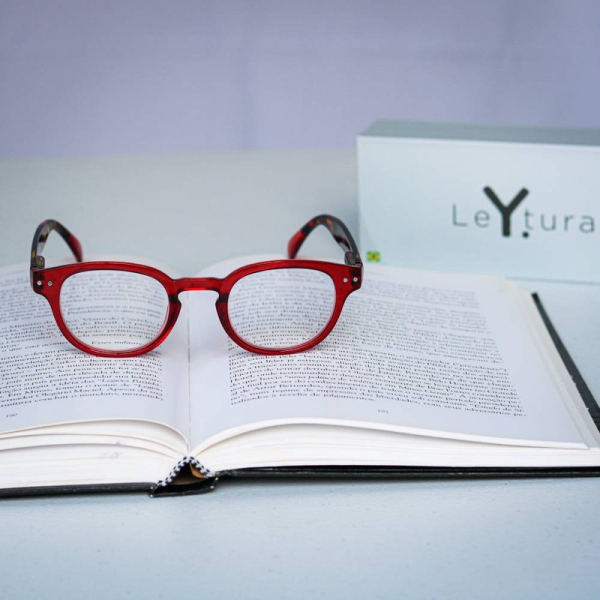 Óculos de Leitura Yopp Redondo Vermelho