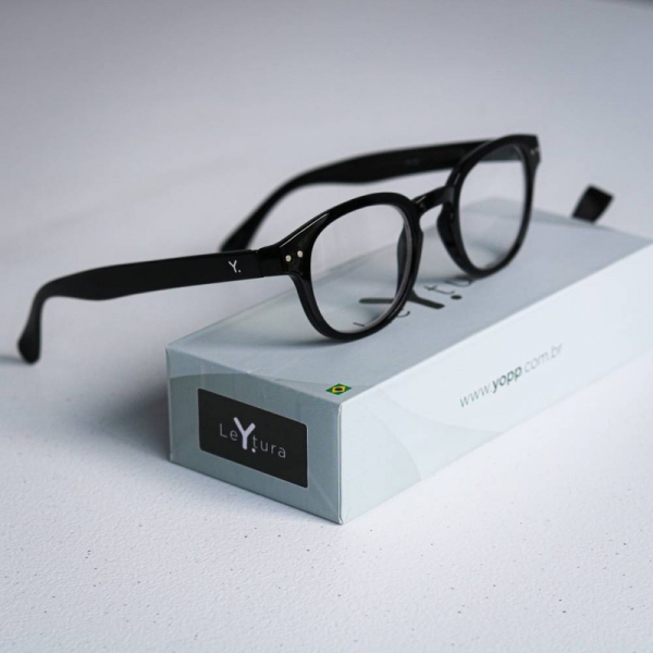 Óculos de Leitura Yopp Redondo Preto