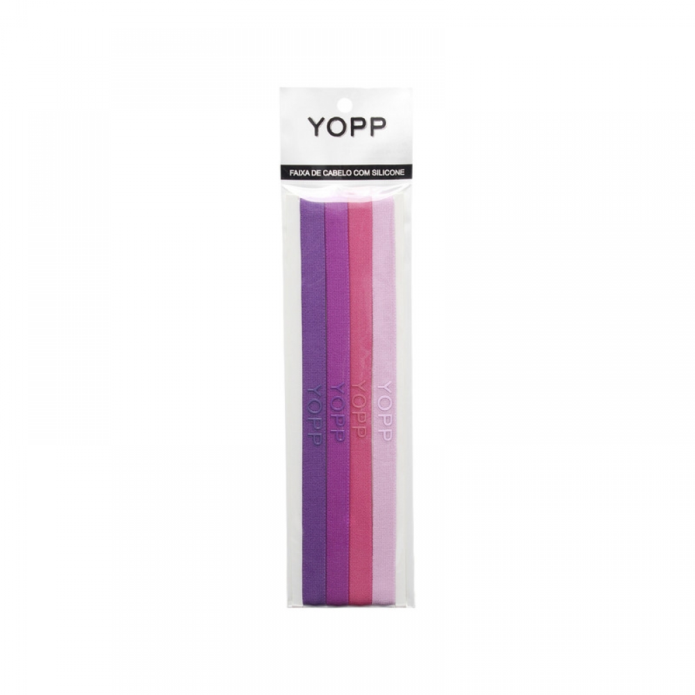 Faixa De Cabelo Com Silicone Antideslizante 4 Unid YOPP Rosa 4 Tons